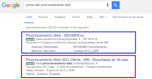 posicionamiento web google precios